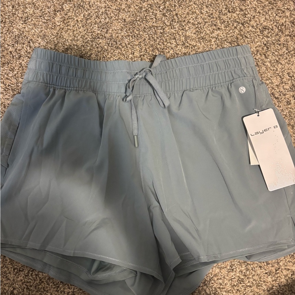 Layer 8 Women's Light Blue Athletic Shorts